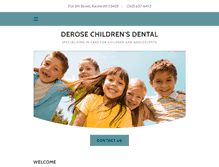 Tablet Screenshot of derosechildrensdental.com